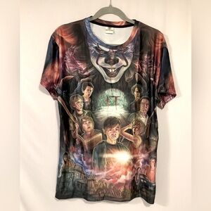 BAY Club IT Horror Movie Allover Print T-Shirt NWOT